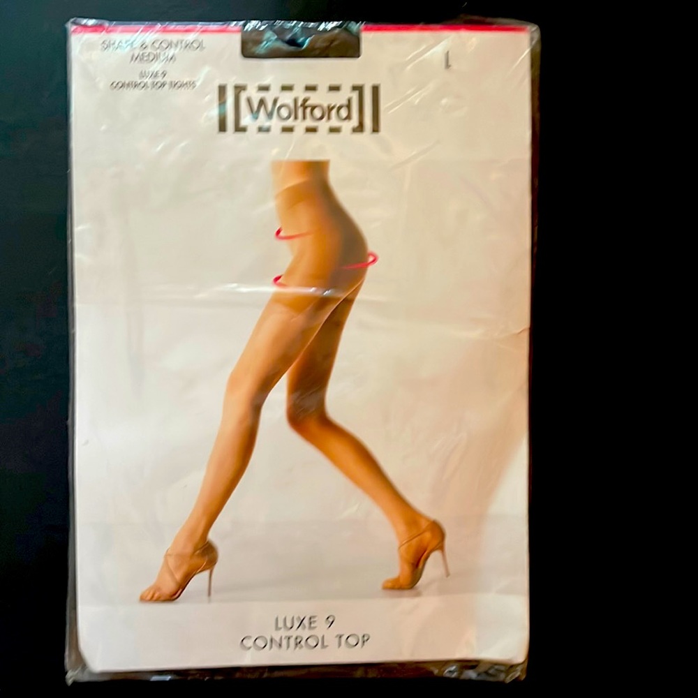 Wolford Shape & Control Medium- Luxe 9 Control Top Tights - SZ Large BLACK NEW!